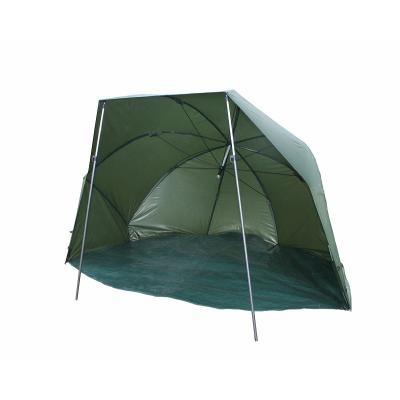 China 210D nylon with PU coating nylon waterproof fabric fishing dome umbrella with storm aluminum poles with PE ground sheet for sale