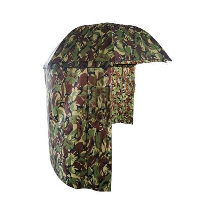 China Quick Open Camouflage Nylon Waterproof Fabric Fishing Umbrellas With A Detachable Curtain Covering for sale