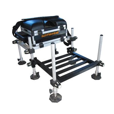 China Super Strong Aluminum Tool Seat Fishing Box With 3pcs Drawers With Deck For Carp Fishing Tool Storages for sale