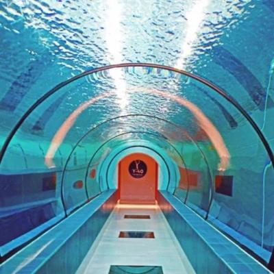 China Viable clear acrylic plexiglass tunnel oceanarium underwater curved custom acrylic sheet aquarium tank tunnel for sale