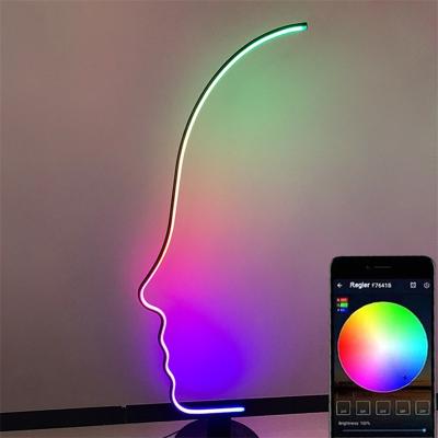 China Modern Creative Metal Human Face Decorative LED Indoor Light with APP Control Smart LED Floor Lamp for sale