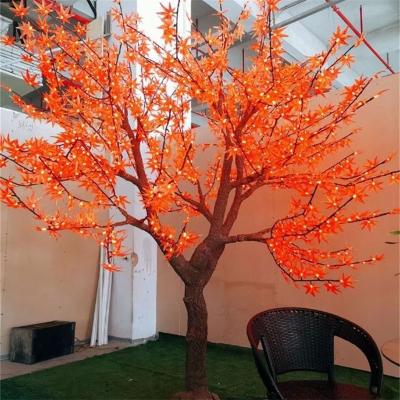 China MODERN Contemporary Large Orange Maple Tree Modeling Giant LED Lamp for Home Decoration Bar Landscape Light for sale