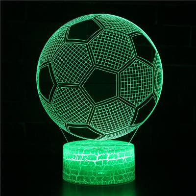 China Dropshipping Modern Football LOGO Can Be Customized USB Battery Kids 16 Colors Touch Remote 3D Led Night Light for sale