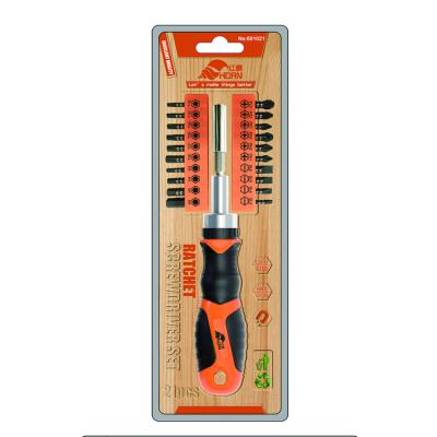 China Impact/Slip Oil & grease resistance factory direct plastic handle rubber tipped 20 in 1 screwdriver set for sale