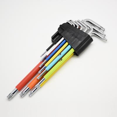 China S2 and crv 9 pcs hex key long allen key set torx with holes for sale