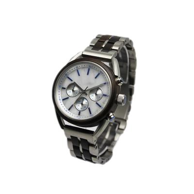 China High Quality Wooden Chronograph Fashion Stainless Steel Mens Watch for sale