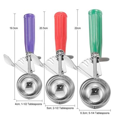 China Sustainable Cookie Scoop Set, 3 PCS Ice Cream Scoops Trigger to Include Large Medium Small Size Cookie Scoop, Polishing St for sale