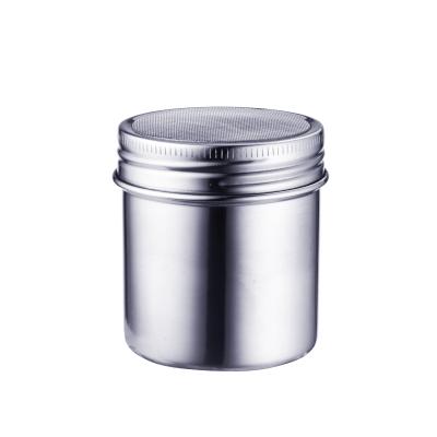 China Sustainable Kitchen Instrument Stainless Steel Dredge Salt Bottle Sugar Spice Pepper Shaker Seasoning Cans for sale