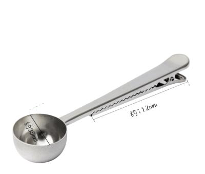 China Viable no scratches! Silver Stainless Steel 1/2 Tablespoon Coffee Scoop Measuring Spoon With Tea Spoon Clip for sale