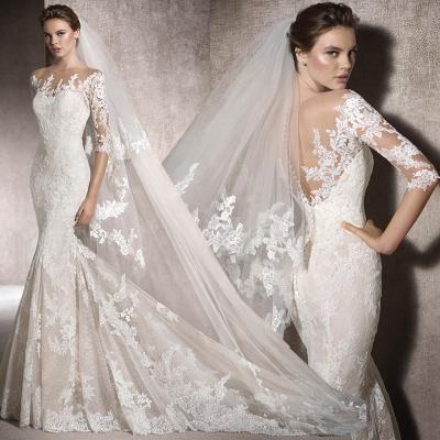 China Pure White African Vintage Mermaid Wedding Dresses Anti-Static for sale