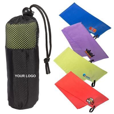 China QUICK DRY Microfiber Mesh Pouch Cooling Towel for sale