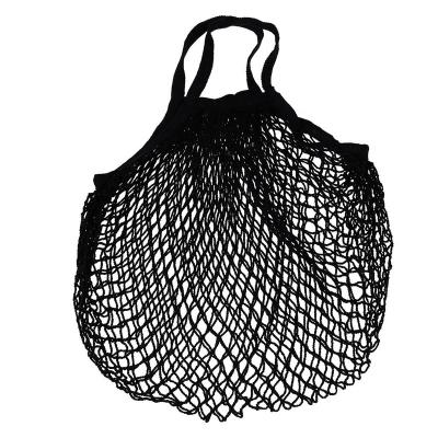 China Eco-friendly Black Organic Handled Cotton Net Bag for sale