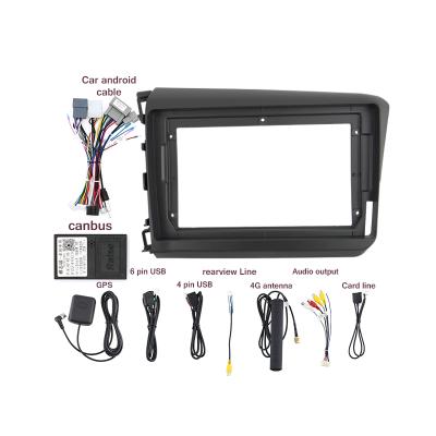 China Car radio frame AI jia car radio Android DVD dash panel wire harness cable canbus video navigation view for HONDA CIVIC 2012 9INCH LHD for sale