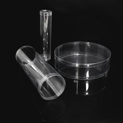 China Empty Cosmetic Biodegradable Transparent Recycled Cosmetic Plastic Wig Tubes With Lid for sale