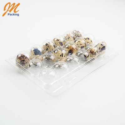 China Reusable/Refrigerable/Clear Plastic Quail Egg Pack Tray, 18 Holes Quail Egg Blister Tray for sale