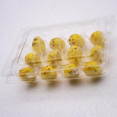 China Disposable Wholesale Clear Plastic Quail Egg Carton Box Tray Packaging with12 Holes for sale