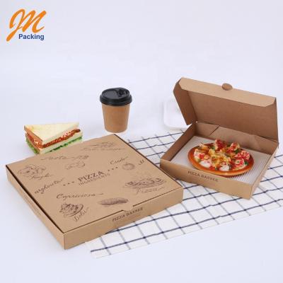 China Recycled Materials Customization Rectangle Pizza Box Leak Proof Pizza Paper Box Many Styles for sale