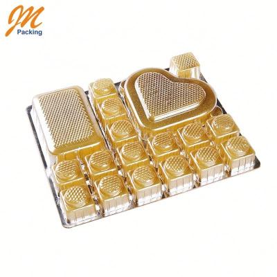 China disposable & beautiful design chocolate bar packaging gold plastic box, wedding chocolate bar packaging for sale