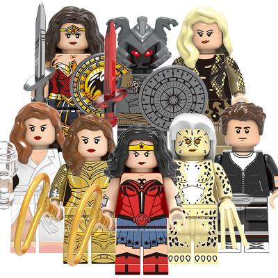 China Gifts X0288 of Toy Super Heroes Wonder Woman Diana Prince Cheetah Steve Trevor Ares Barbara Minerva Mini Block Figures Bricks Building Toys for sale