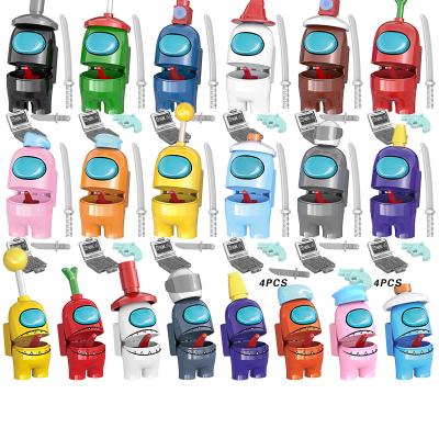 China Construction Toy Hot Sale Among Us Steam Space Imposter Crewmates Plush Figures Plush Toy Model Building Blocks Kids Toys EG198 for sale