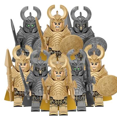 China Building Toy Medieval Knights Troops Army Of Asgard Guaidians Guard Soldier Hela Mini Action Figure Set Weapon Building Blocks Child Model Toys for sale