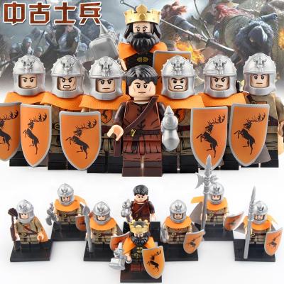 China Building Toy KT1032 Mini Knights Medieval Warrior Figures Soldier Knights Army Lord Of The Rings Building Blocks Toy Army Plastic Toys for sale