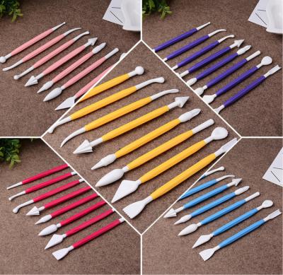 China Sculpture PP 8 Pcs Cake Decorating Baking Tools Pottery Sculpture Modeling Clay Tools Set for sale