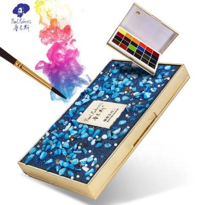 China Webcelebrity Enthusiasts Paul Rubens Solid Watercolor Resin Pigment Set Exquiste 24 Colors Style Portable Stone Pocket For Artist Traveling for sale