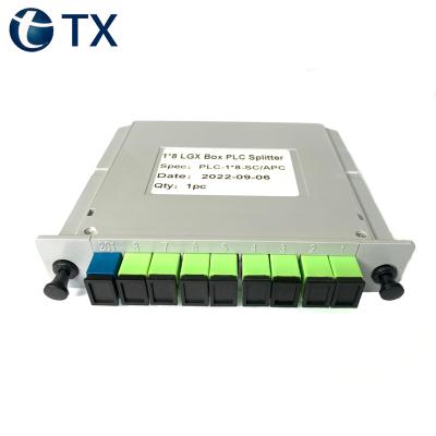 China SC APC UPC 1X4 1X8 1X16 1X32 1X64 box type ftth PLC insert FTTH cassette type splitter for sale