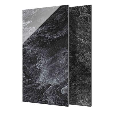 China Modern Polished Glazed Vitrified Porcelain Marble Tiles For House Elevator Flooring Black for sale