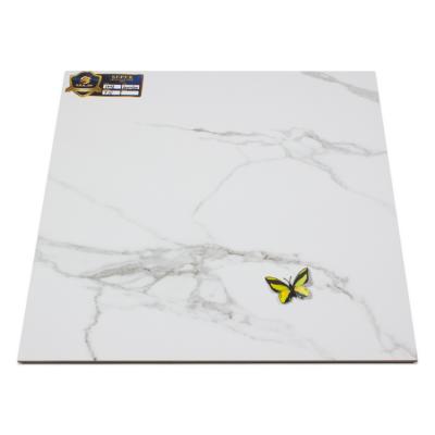 China Carrara Flooring Italian Carrara Porcelain White Marble Polished Tile 600x600mm for sale