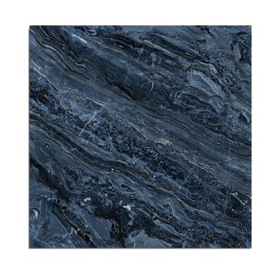 China Chinese Style European Style Gold Glazed Blue Marble Flooring Porcelain Tile 800X800 for sale