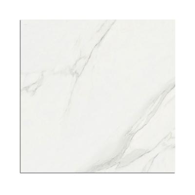 China Chinese Style Concise Carrara Glazed Glossy Marble Porcelain White Floor Tile for sale