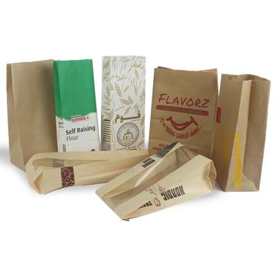 Κίνα Custom Size Food Flat Bottom Thin Kraft Bread Paper Bag No Handle With Logo προς πώληση