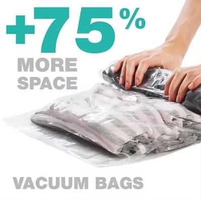 Κίνα Customized Travel Vacuum Storage Bag Plastic Packing Hand Roll Vacuum Bag With Zipper For Luggage προς πώληση