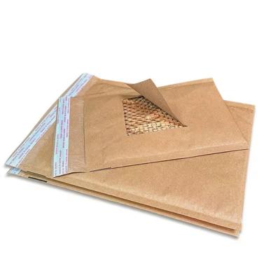 Cina Custom Compostable Honeycomb Padded Kraft Paper Express Envelope Biodegradable Shockproof Mailer Shipping Packaging Bag in vendita