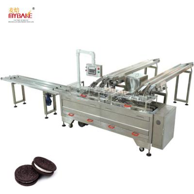 China Flour Mill Ice Cream Cookie Machine Linked to Automatic X-fold Packing Machine Cookie Packing Machine for sale