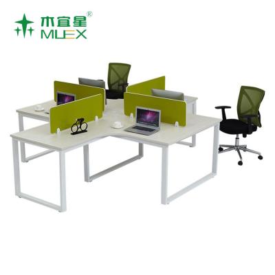 China Modern New Product Workstation Office Furniture Modern Desk 4 Seater L Shaped Staff Desk for sale