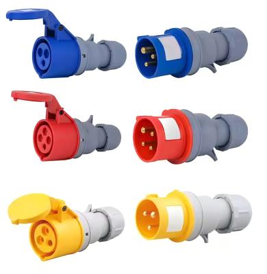 China 5X63 63A 5P Industrial Watertight Plugs e Sockets 5 Pin IP67 16A 32A Standard Industrial Plugs à venda