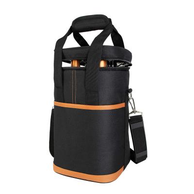 China Custom Waterproof 4 Bottle Wine Bag Cooler Wine Packaging With Padded Protective Wine Bottle Carrier For Travel for sale