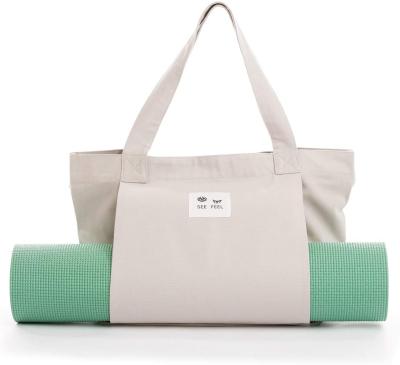 China Fashion Custom Canvas Yoga Mat Bag Yoga Tote Carrier Shoulder Bag Tote Packaging for sale