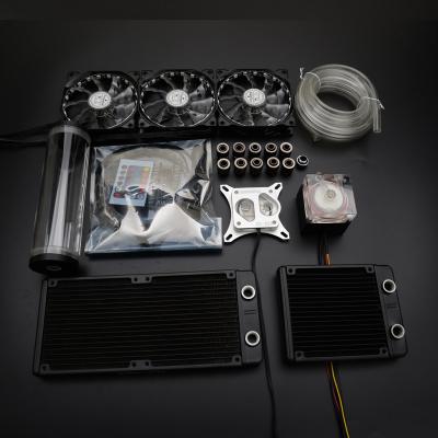 China Syscooling RGB Aluminum Colored Water Cooling Light Control System, Aluminum Water Block CPU Heatsink Flexible Tube Water Cooling Kit for sale