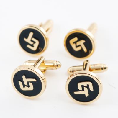 China Manufacturer Custom Original Women's Cuff Link Wedding ALLOY Design Metal Letter Cufflinks for sale