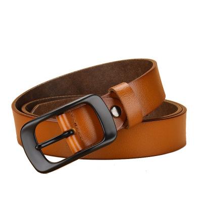 China Hot Selling 2021 Custom Plain Plain Color Smooth Buckle Casual Leather Belt For Women for sale