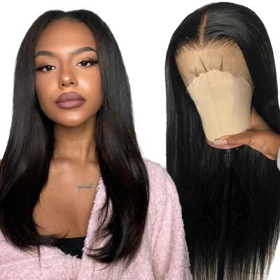 China Hot Selling Silky Straight Wave 4x4 13x4 Wigs Hair Lace Front 10a Grade Pre Plucked Bleached Knots Lace Front Wigs for sale