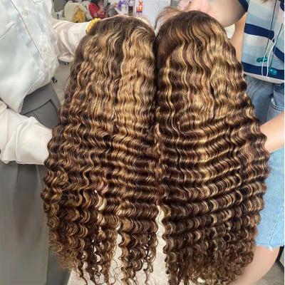 China 100% Real Mink Brazilian Human Hair Highlight Ombre Wig Silky Straight Lace Frontal Wave Cuticle Aligned Virgin Hair Wig for sale