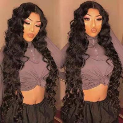 China Silky Straight 5X5/4X4 Wave Closure Wig Prepluck Hairline Hair Wigs Deep Wave Natural Black Mink Virgin Brazilian Hair Lace Wigs for sale