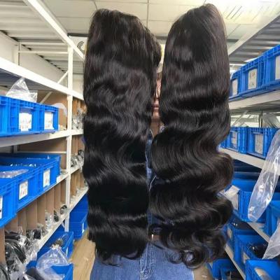 China OEM Wholesale Wig 5x5 6x6 HD Wave Wig Virgin Body Wave Brazilian Hair Silky Straight Human Hair Lace Front Closure Wig for sale