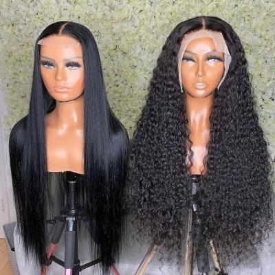 China Silky Straight Wave Cuticle Aligned Virgin Brazilian Hair Curly Human Hair Wigs 3B HD Transparent Lace Closure Wigs 6X6,5X5,4X4 for sale