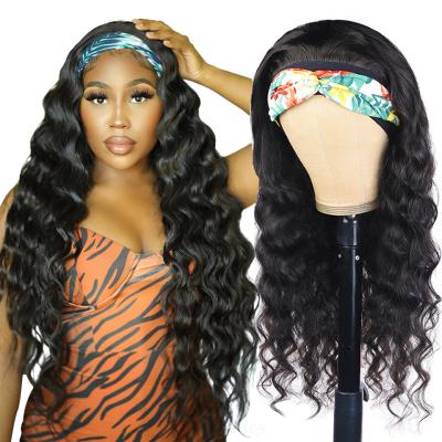 China Silky Straight Wigs Hair, Wholesale Price Hair Wave Headband Wig With Headband, Headband Wigs For Black Women for sale